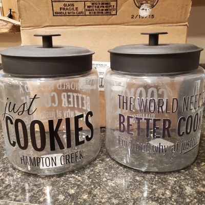 anchor hocking 96oz. Mini Montana Jars W/ Black Lids,2 Ea., Words Can Be Removed