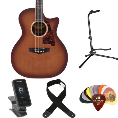 D'Angelico Premier Gramercy Acoustic-electric Guitar Essentials Bundle - Caramel