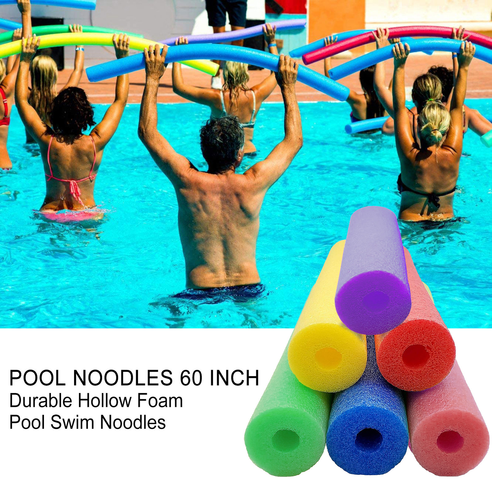 1-2 Pack Pool Noodles 60" Floating Swimming Fun Multipurpose