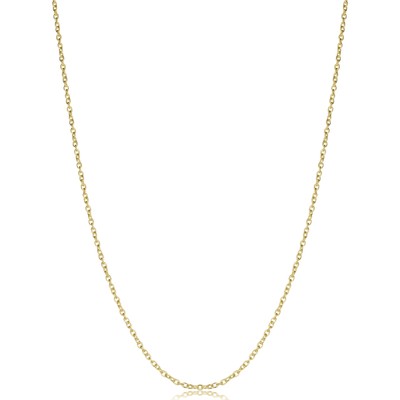 Yellow Gold Plated Sterling Silver Round Cable Chain Necklace (1.2 mm, 30 inch)