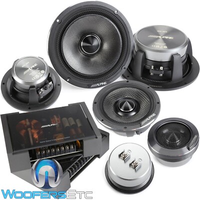 ALPINE HDZ-653S SLIM 6.5'' 3WAY CARBON COMPOSITE COMPONENT TWEETERS CROSSOVERS