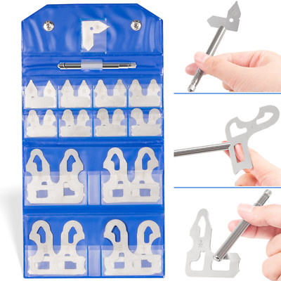 25PCS Radius Gauge Set 1/64'' - 1/2'' Gages with Holder, 3602-5021 Measuring Tool 