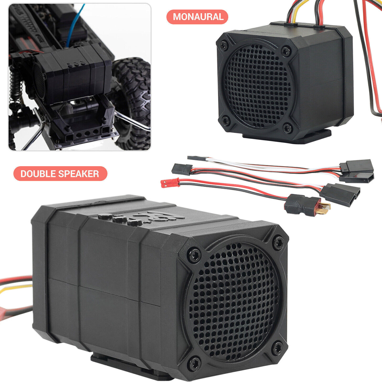 Engine Sound Simulated System Module & Double Speaker/Monaural For 1/10 RC Car