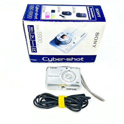 Sony Cyber-shot DSC-S930 10.1MP Digital Camera SILVER w/ Box & USB Cable TESTED