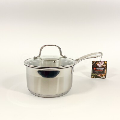 Masterclass Cookware Premium Stainless Steel 1.7-qt- 6'' Saucepan / Milk Pan New