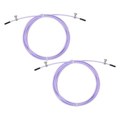 2Pcs 10Ft Speed Jump Rope Replacement Cable 2.5mm Skipping Rope Purple