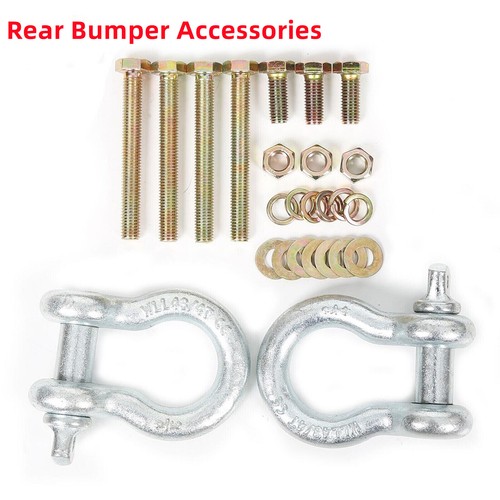 For Jeep Wrangler 07-18 JK Front & Rear Bumper w LED Light & 2" Receiver& D-Ring