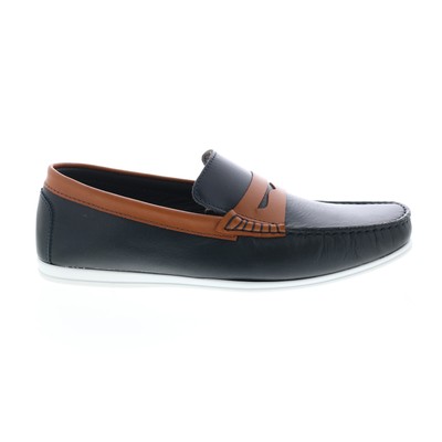 

Мужские синие кожаные лоферы и слипоны Bruno Magli Barca BARCA1 Penny Shoes, Синий, Bruno Magli Barca