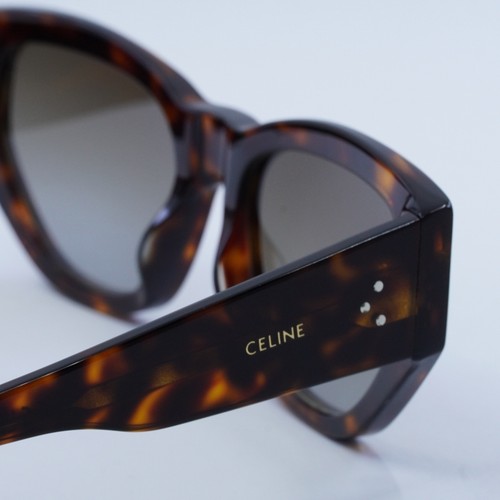 Pre-owned Celine Cl40219i 52h Dark Havana/brown Polarized 54-18-135 Sunglasses Auth...