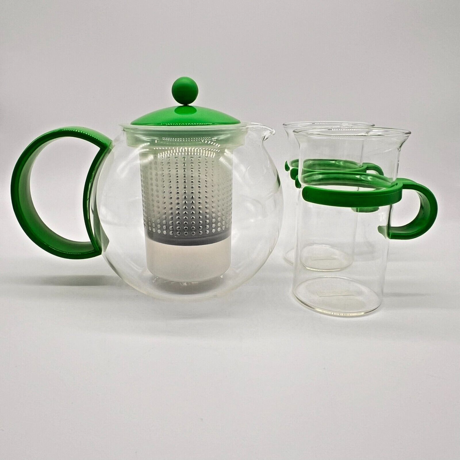 BODUM Assam Set Tea Press Pot 2 Glass Mugs Green Vert - Limi
