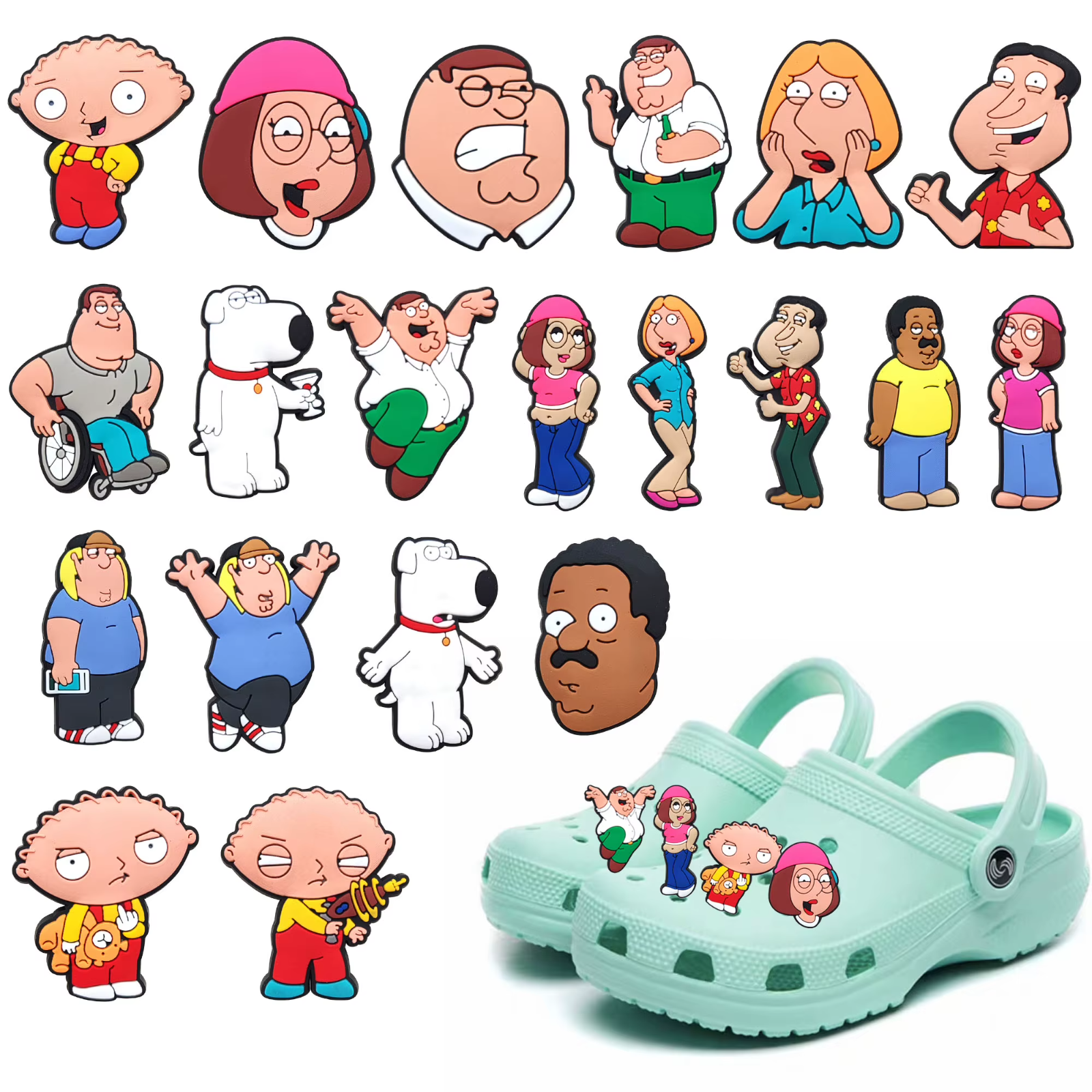 Family Guy - Blind Bag 4 Pack of Croc Shoe Charms Random 4pcs of Charms