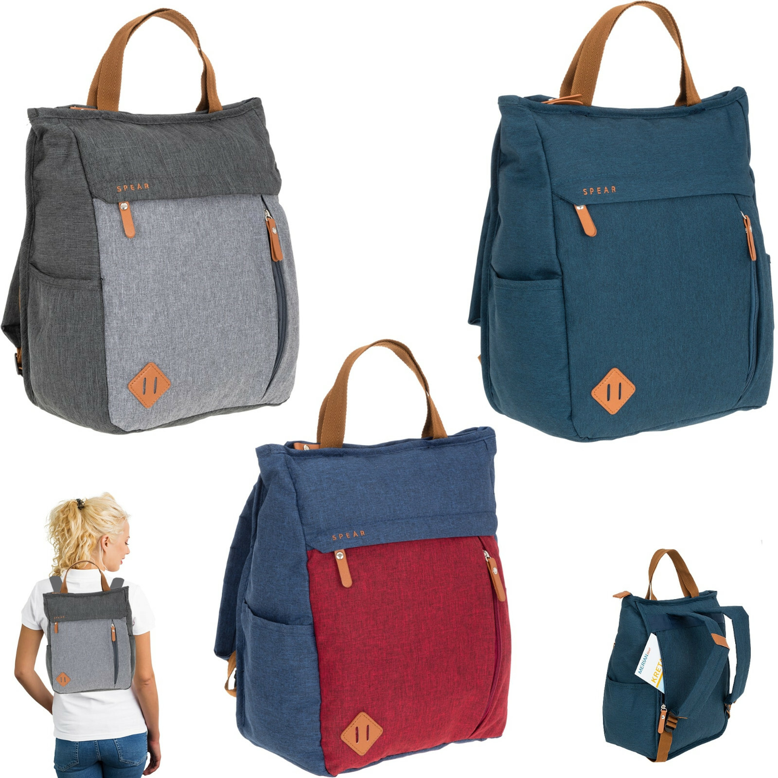 Rucksack Damen Spear Vintage Hygge Damenrucksack A4 Handtasche Tasche 12788 Wahl