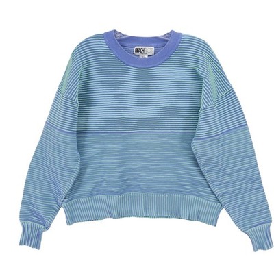 BEACH RIOT Occulus Sweater Two Tone Textured Striped Knit Boxy EUC Size XL