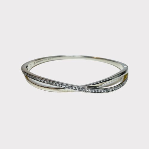 Pandora Sterling 925 Silver Entwined Crossover Bangle Bracelet 590533CZ 7 in | eBay Pandora Sterling 925 Silver Entwined Crossover Bangle Bracelet 590533CZ 7 in | eBay
