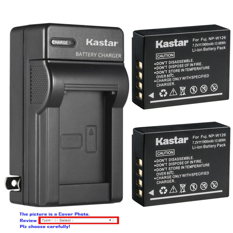 Kastar Battery Ac Wall Charger For Fujifilm Np-w126 Np-w126s Fuji X100v Camera