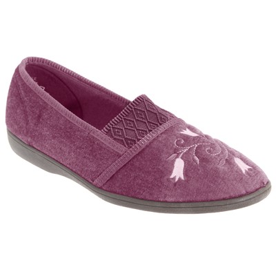 Sleepers Womens/Ladies Inez Gusset Throat Patterned Slippers (DF525)