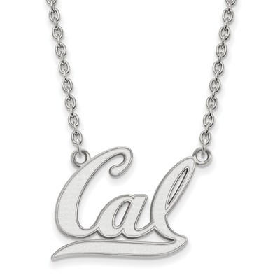 UC Berkeley Golden Bears School Letters Logo Pendant Necklace in Sterling Silver