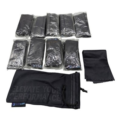 ANYLUV 10 Pack Microfiber Sunglasses Pouches and Cleaning Cloths Black Soft Case