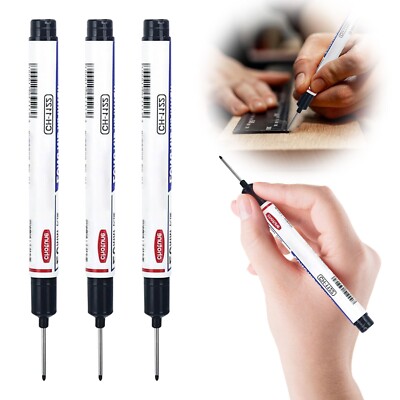 3 Pack Of Long Head Deep Hole Markers  Color Markers  Woodworking Ink Markers 