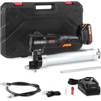 VEVOR Cordless Grease Gun Electric 20 Volt 2.0 Ah Battery Kit 10000PSI with Case