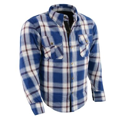 MILWAUKEE LEATHER MEN'S PLAID FLANNEL BIKER SHIRT WITH CE APPROVED ARMOR