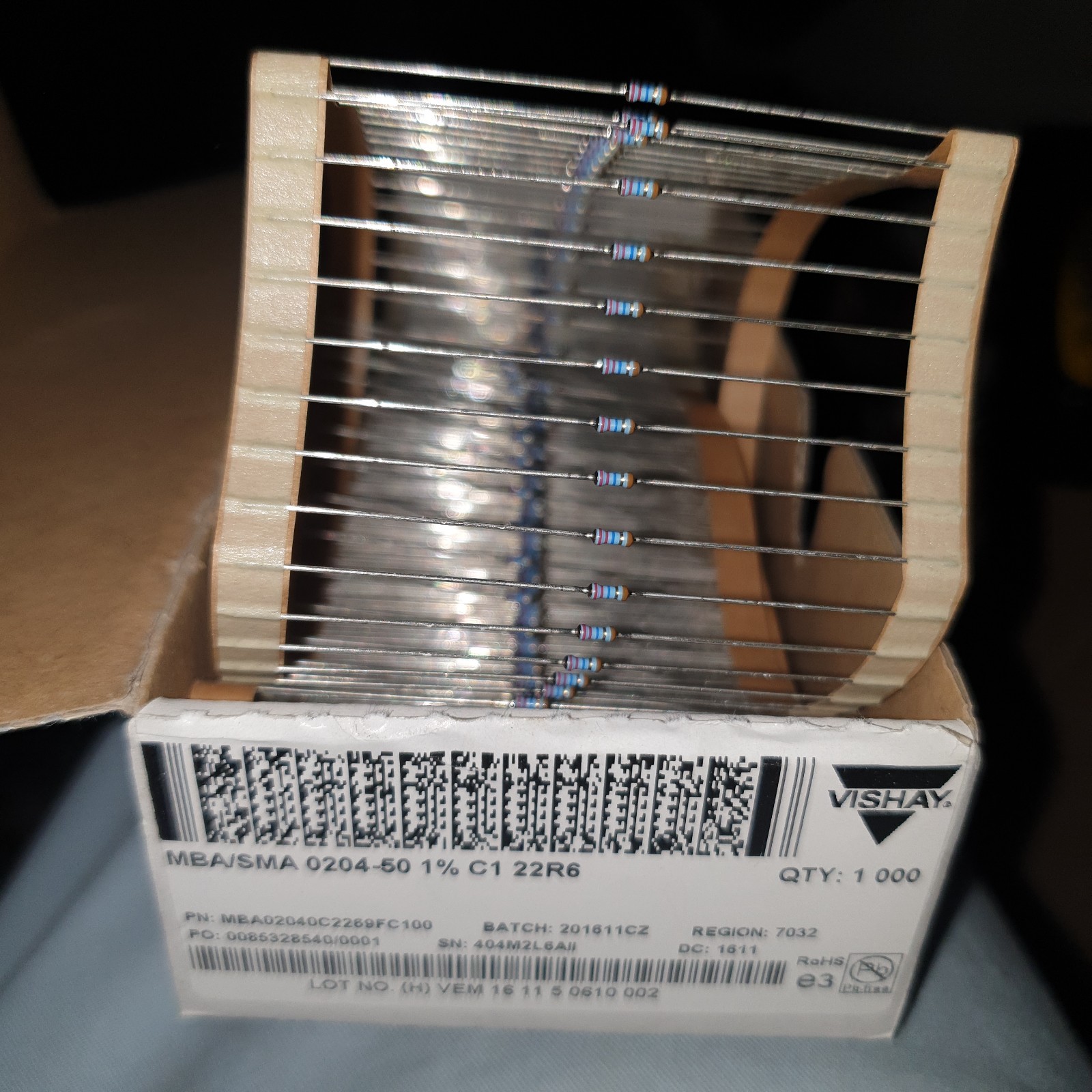 VISHAY SMA0204 0.4W 22R6 1%  50ppm HI END PRECISION RESISTORS FOR AUDIO ! 50pcs!