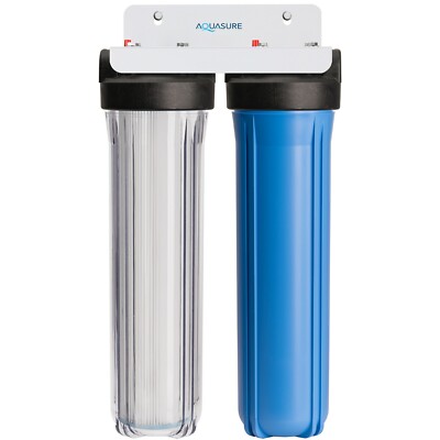 Aquasure Fortitude V Series | 2 Stage Whole House Water Filter Sediment & Carbon