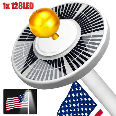 NEW 128 LED Solar Flag Pole Light New Super Very Bright Led Solar Powered Lights