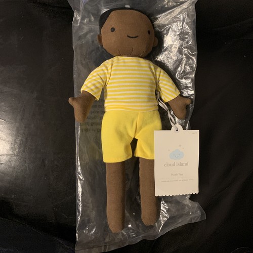 Target Cloud Island-Plush Cloth Doll-Boy-Yellow Stripe Shirt -solid Shorts-NEW