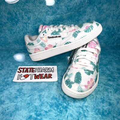 Reebok Club C 85 Beach Floral Women's Retro Fabric Low Top Shoes FW1266
