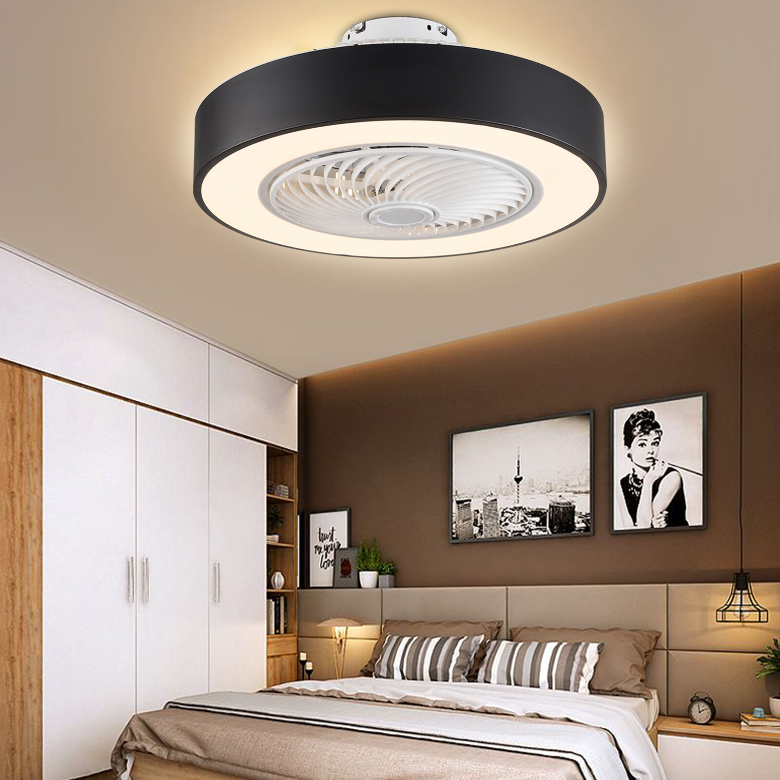 Moderne Deckenventilator mit Beleuchtung LED Fernbedienung Dimmbare