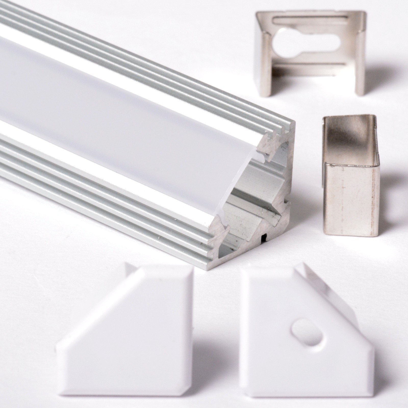3m 1919 PROFILO ALLUMINIO ANGOLARE PER STRISCE STRIP LED BARRA RIGIDA 3MT