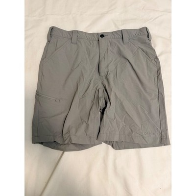 Orvis Mens Gray Performance Stretch Hiking Shorts Size 34W Side Zip Pocket