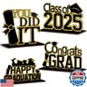 (4 Pcs) KSKSPE Graduation Decorations Party Supplies Table Centerpieces,Graduation Theme Design and Sturdy Wooden for Graduation Party Favors Decorations,Black