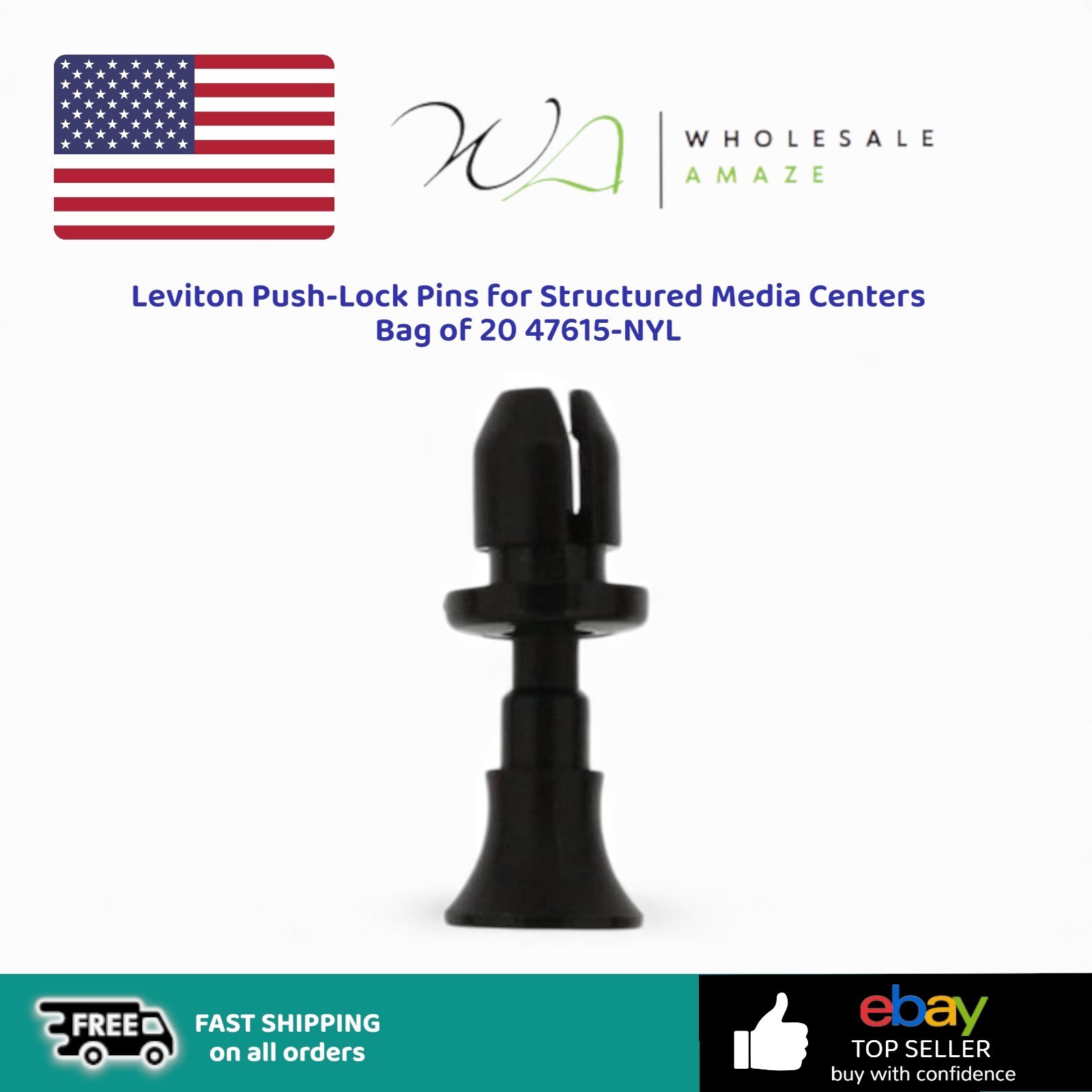 Leviton Push-Lock Pins for Structured Media Centers