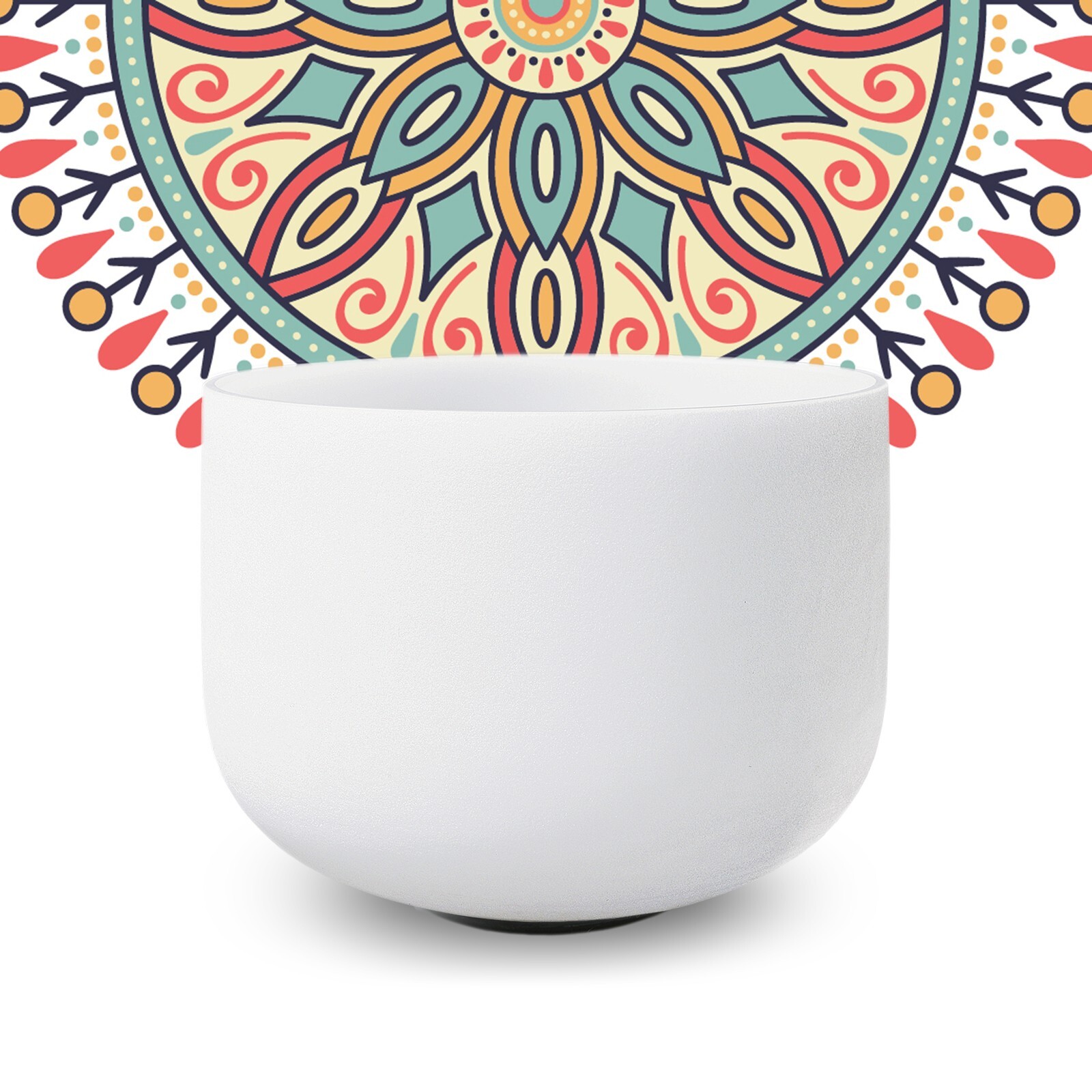 CVNC 432Hz 8"F Heart Chakra Frosted Crystal Singing Bowl Sound Heal Bath Reiki