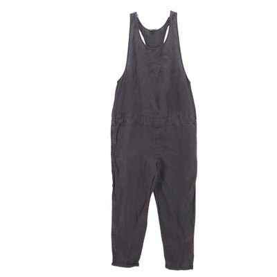 JAMES PERSE Racerback Romper Jumpsuit Overalls Linen Sleeveless Grey/ Black 1/S