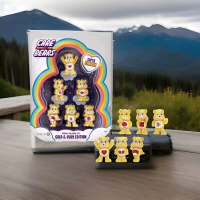 Care Bears 2022 Gold and Ruby Edition Special Collector Set 6 Mini Bears Sealed