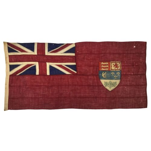 Vintage Wool Sewn Canada Red Ensign Nautical Flag Old Cloth Canadian Union Jack