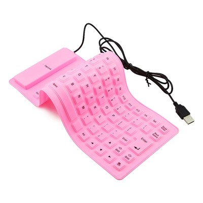 Foldable Silicone Keyboard, USB Waterproof Travel Gaming Wired Keyboard, Roll...