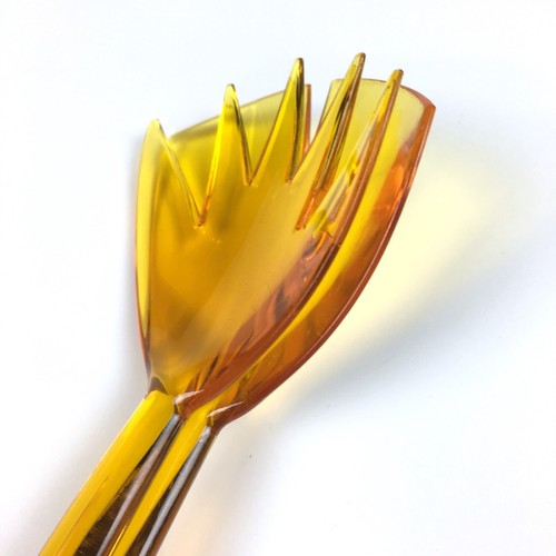 Bodum Salad Server Set Ginkgo Orange Plastic Fork Spoon Dishwasher Safe