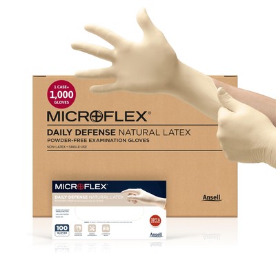 Microflex 10-754 Daily Defense Disposable Latex Gloves for Cleaning, Food Pre...