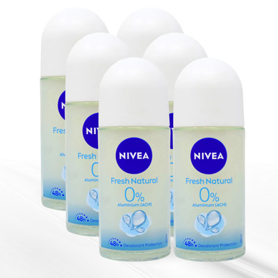 Nivea 48h Fresh Natural Anti-Perspirant, 0% Aluminium - 1.69 fl oz (Pack of 6)