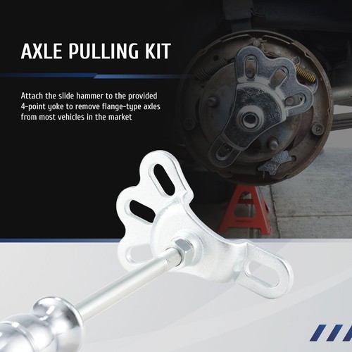 OMT 8pc Rear Axle Bearing Seal Removal Tool Set Slide Hammer Kit with Adapters