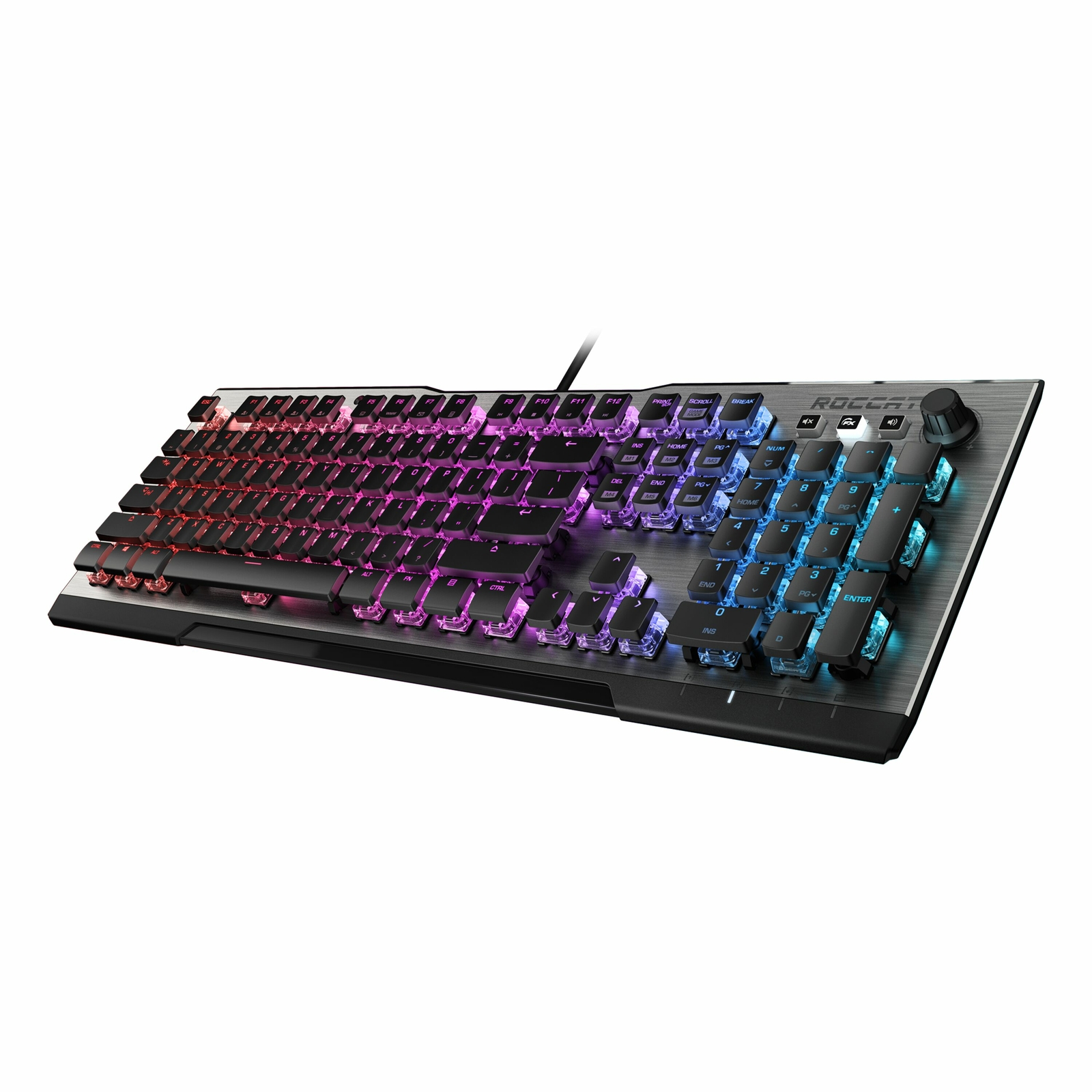 Roccat Vulcan 100 Aimo Mechanical Gaming Keyboard Tactical Brown Switch Silver Ebay