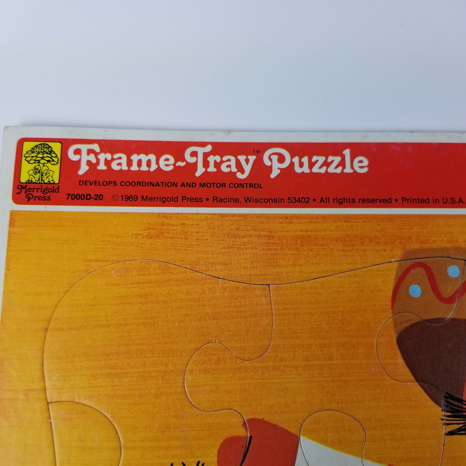Vintage 1969 Merrigold Press Frame Tray Puzzle Little Senor Man on Horse