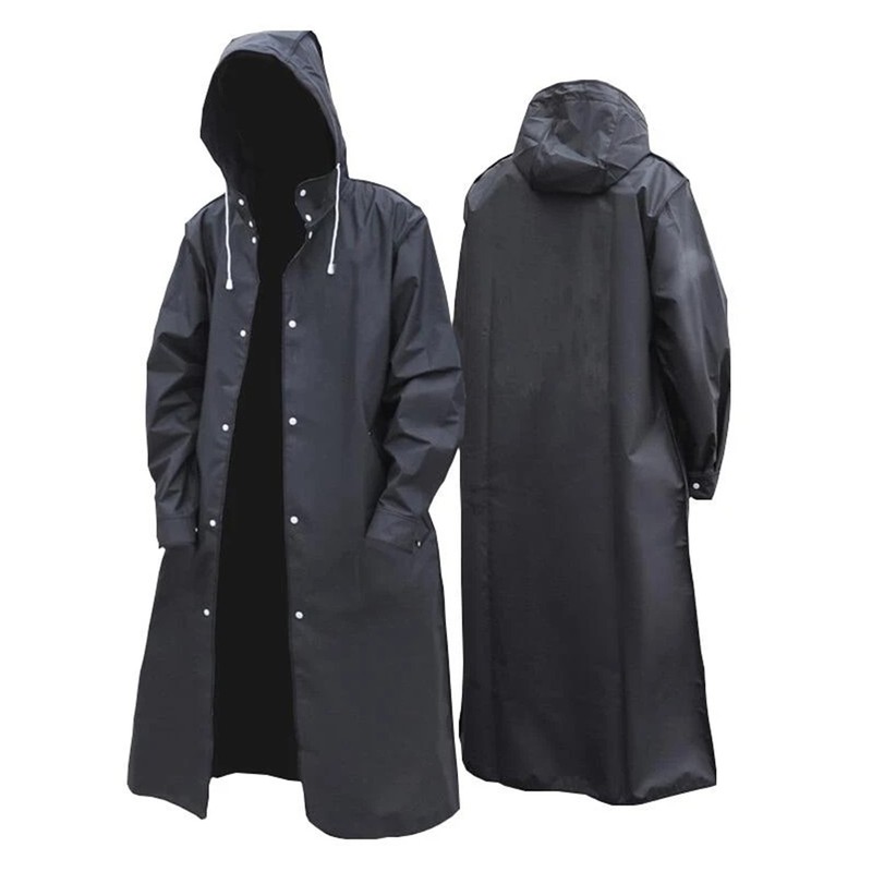Rain Coat Hooded Trench Jacket Outdoor Hiking