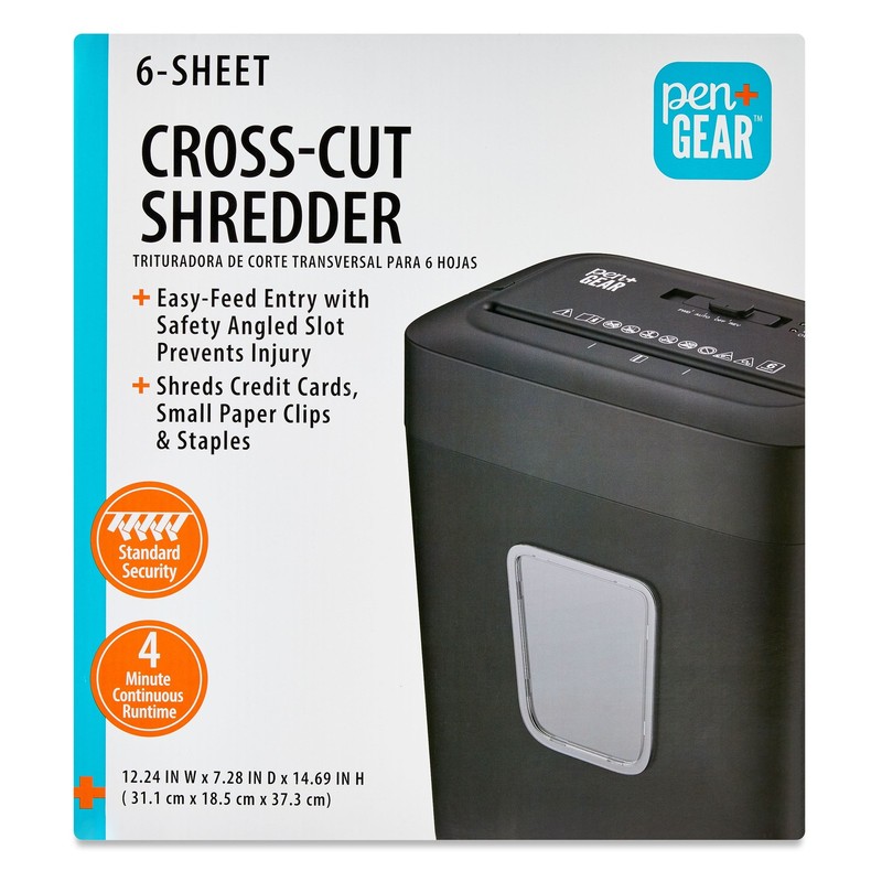 6-Sheet Cross-Cut Paper/Credit Card Shredder with 3.7 Gallon Bin, Blac