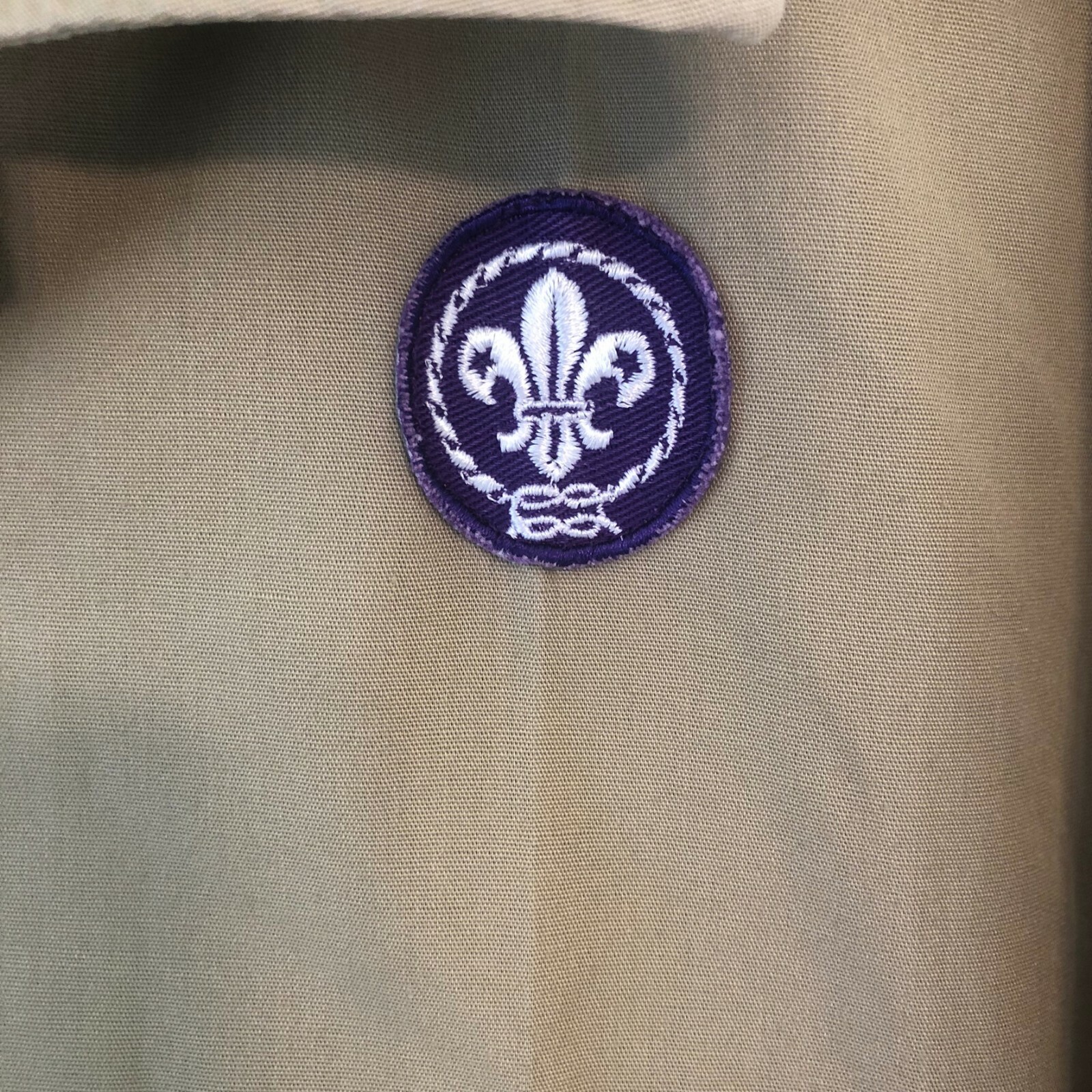 Boy Scouts Of America Official Mens Medium Uniform Shirt Beige w/ Patches