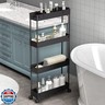 SPACELEAD Slim Storage Cart 4 Tier,Bathroom Organizer Rolling Utility,Mobile Shelving Unit Slide Out for Office, Kitchen, Laundry Room and Narrow Places,Black